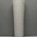AMINAH DECO Matte Textured Greek Key Wallpaper Art 3D Pearl & White Maze Matte Non Woven Wall Paper Roll 20.8" x 32.80 ft (57.0 sq. ft)