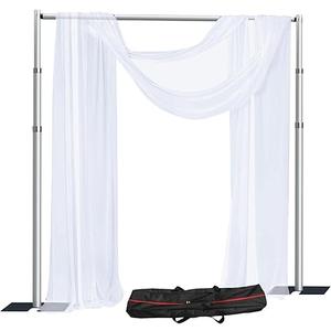 SLOW DOLPHIN 10x10ft pipe and backdrop stand kit, heavy duty adjustable frame backdrop stand for event, birthday party, displays and wedding decoration.