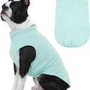 FUAMEY Dog Fleece Vest for Large Dogs,Warm Stretchy Dog Sweatshirts Pullover with Leash Hole Dogs Sweater Soft Pet Turtleneck Cozy Pet Vest Lightweight Sleeveless Blue L