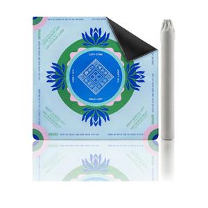 Mahjong Mat with Rules, 32.2 Inch Square Neoprene Mahjong Mats for Table, Quiet Noise Reduction Mah Jong Mat, Rubber Anti-Slip Base for Board Games, Tiles Game & Dominoes Green