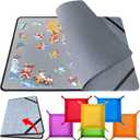 Folding Puzzle Board with 6 Sorting Trays and Felt Mat,for Storage and Saver, Non-Slip Surface,for Puzzle Board 1000 Pieces, 1000 pieces, 22.44 inches x 31.1 inches