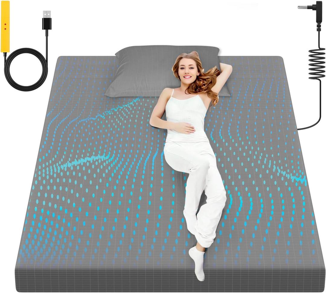 Grounding Sheet, 90% Organic Cotton+10% Pure Silver Organic Fitted Grounded Sheet for Improved Sleep, Pain Relief - Earth Connected Bedding Gray, (60.1 * 80.2 * 15.1inch)