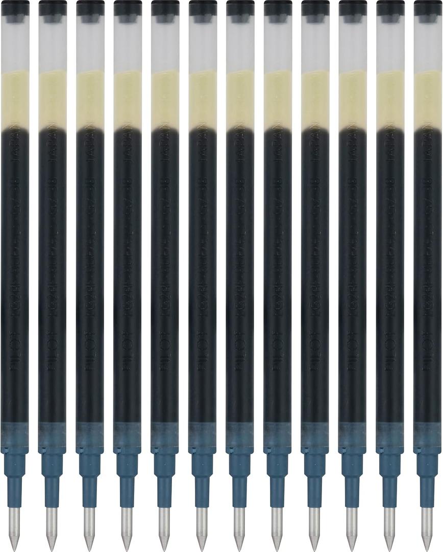 Pilot, G2 Gel Ink Refills, Ultra Fine Point 0.38 mm, G2 Pen Refills, Black, Pack of 12