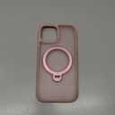 CACOE Magnetic Case for iPhone 15 6.1 inch with 360 Rotatable Ring Stand, Compatible with MagSafe Car Phone Mount, iPhone 15 Cases Cover Phone Holder for Desk Meeting/Videos Pink