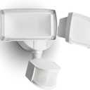 LUTEC 38W 3500 Lumen LED Motion Activated Integrated Dual-Head Floodlight Outdoor with Motion Sensor, 5000K Daylight, Dusk to Dawn, Exterior Security Wall Light for Patio, Garden, Yard(White)