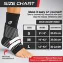 Sleeve Stars Ankle Brace for Women & Men, Ankle Wrap for Sprain, Compression Sleeve for Plantar Fasciitis Relief, Easy Customizable Support: w/ Removable Strap (Single/M:10"-12"/Black)