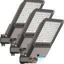 240W LED Parking Lot Light 60000Lm 6000K Street Light Dusk to Dawn Photocell IP65 Waterproof Commercial Outdoor Lighting 11 Years Lifespan for Parking Street Roadway Yard Warehouse Garage 3 Pack