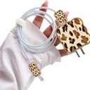 Leopard DIY Cable Protector for iPhone Charger,Kawaii Luxurious Marble Pattern,Data Cable USB Charger Data Line Phone Wire Saver Protector for iPhone 11 12 13 14 Pro Max XS XR X 7 8 Plus