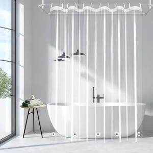 EurCross Shower Curtain Liner with 5 Bottom Magnets,BPA-Free 9G PEVA Clear Shower Liner for Bathtub, PVC-Free Premium See-Through Plastic Shower Curtain for Bathroom 72x72 inch,Waterproof