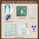 American Mahjong 4-Layer Acrylic Mahjong Set with Translucent Forest Green Backs, 2 Carrying Bags, 4 Acrylic Racks with Pushers, Mat – Portable Mahjong Set for Family Game Night & Travel, 0.9" × 1.26" × 0.63"