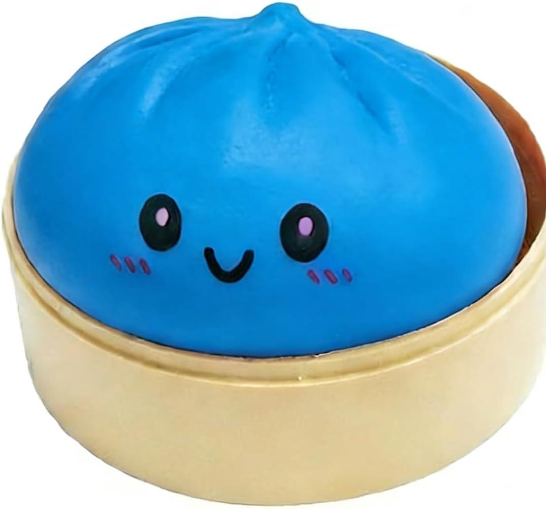 Squishy Baozi Dumpling Stress Relief Toy - Fun and Interactive Squeeze Sensation (Azure)