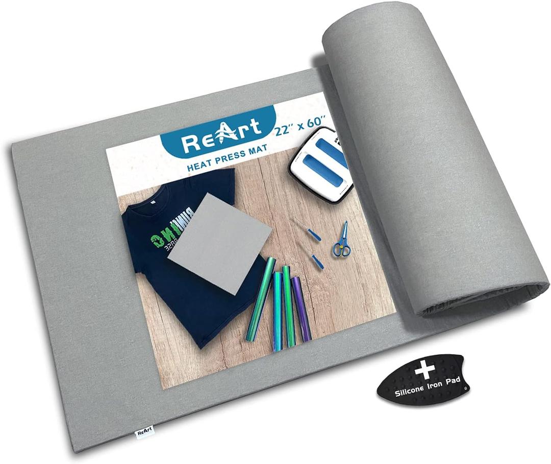 ReArt Ironing Board Cover Table Mat Heat Pressing Mat Pad 22" x 60" - Appliable for Heat Pressing Machine and HTV and Iron On Projects