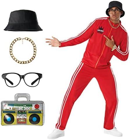 Morph 90s Hip Hop Rapper Costume - Break Dancer Outfit, 90s Mens Costumes, 80s Themed Attire for Men (X-Large)