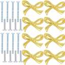 8 Pcs Gold Bow Knobs, Gold Bow Dresser Knobs Vintage Brass Bow-Shaped Drawer Pulls with Screws for Dresser, Cabinet, Cupboard, Wardrob, Drawer