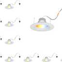SYLVANIA 5/6 LED Recessed Downlight with Trim, 9W=65W, Dimmable, 5 CCT Selectable (2700K, 3000K, 3500K, 4000K, 5000K), Wet Rated / UL / Energy Star -12 Pack (62237)