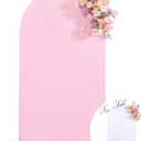 Wedding Arch Backdrop Cover, 6.6FT White Pink Arch Cover Stretchy Backdrops, Double-Sided Arch Stand Covers for Wedding Ceremony, Baby Shower, Birthday Party Decoration