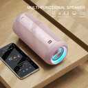 Ortizan Portable Bluetooth Speakers, IPX7 Waterproof Wireless Speaker with 24W Loud Stereo Sound, Deep Bass, Bluetooth 5.3, RGB Lights, Dual Pairing, 30H Playtime for Home, Outdoor, Party, Pink