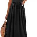 ANRABESS Womens Casual Dress Summer Sleeveless V Neck Sundress Aline Flowy Beach Maxi Dresses Travel 2025 Vacation Outfits M