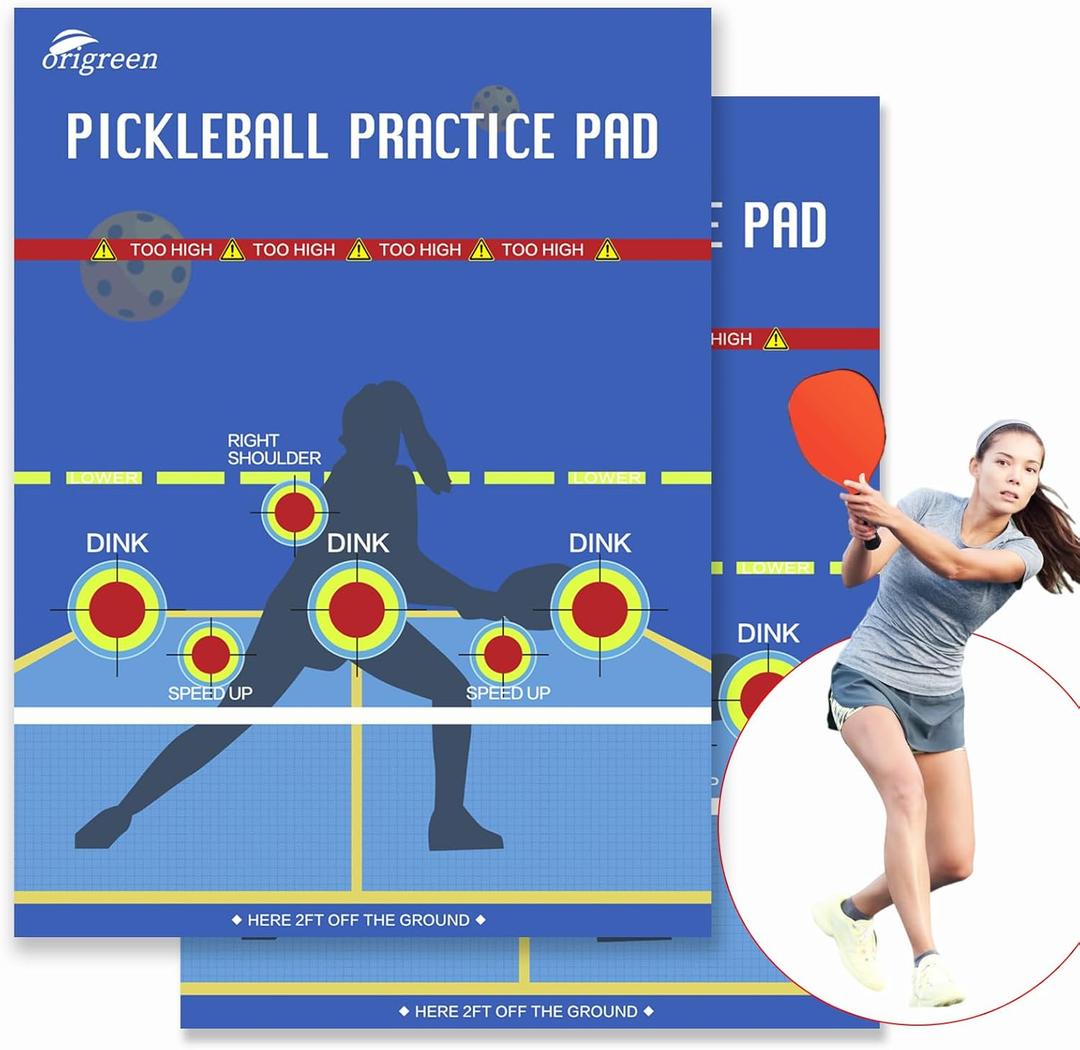 Pickleball Practice Pad & Poster - Dink Master Rebounder for Indoor/Outdoor Training (2PCS)