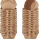 Caperci 500 Count Mini Cupcake Liners Natural Muffin Liners Greaseproof No Smell Small Cupcake Wrappers Baking Cups