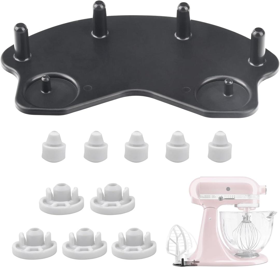 Patent Pending Stand Mixer Attachment Holders, Compatible with Kitchenaid Mixer & KitchenAid Flat Beater, Kitchen Accessory Organizer, Accessories for Storing Dough Hooks, Flat & Flex Edge Beater
