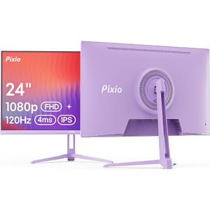 Pixio PX246 Wave Purple 24 inch 120Hz Refresh Rate FHD 1080p Resolution IPS Panel 4ms GTG Response Time Gaming Monitor with Adaptive Sync