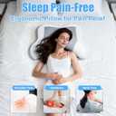 Side Sleeper Pillow with Arm Hole, Ergonomic Memory Foam Cervical Pillow for Neck and Shoulder Pain Relief 2PCS Pillowcase, Ergonomic Knee, Leg, Arm Pillow for Adults (Large)