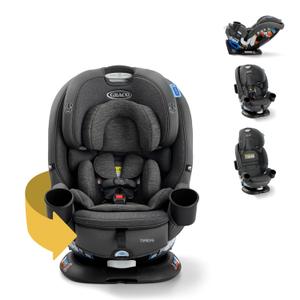 Graco Turn2Me 3-in-1 Rotating Convertible Car Seat, Manchester, Rear-Facing Rotation Only, Forward-Facing Mode, Highback Booster Up to 100 lbs, Adjustable Headrest & Harness, Steel Reinforced Frame, Mfg: 01/27/2026