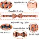 Maca Bates Halloween Collars for Dogs Cotton Soft Pumpkin Dog Collar with Metal Buckle Dog Collar with Bow Tie Adjustable for Small Medium Large Dog