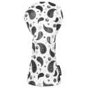 The Original STICKIT Magnetic Driver Head Cover - Black Paisley | Premium Leather Golf Accessory with Industrial Magnetic for Easy Attachment and Travel | Protect in Style | Fits Most Drivers