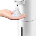 Automatic Foaming Soap Dispenser, 4-Level Adjustable Foam, Wall Mount, USB Rechargeable, 12.8oz/380ml, Touchless Hand & Dish Soap Dispenser for Bathroom, Kitchen, Hotel, Restaurant