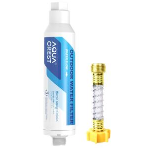 AQUA CREST Inline Water Filter, Dedicated for Car Washing, Yard Cleaning, Reduce Hard Water Spots, Soften Water, Upgraded Formula with 1 Flexible Hose Protector