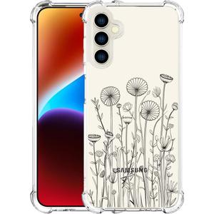 Compatible with Samsung Galaxy S23+ Plus Cases with Design, Cute Transparent Designer Phone Case for Women Girls Girly with Heavy Duty Protective Bumper (Clear Black Flower Bouquet)