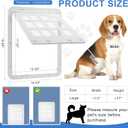 Large Dog Screen Door, 13 x 17 inches Flap Opening Dog Door for Screen Door with 4 Entry Ways, Magnetic Self-Closing Pet Screen Door for Dogs Cats, White