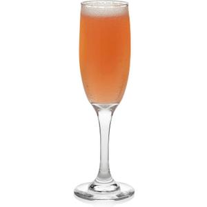Libbey Catawba Champagne Flutes Set, 6 oz Elegant Stemmed Flute Glasses Set of 12, Dishwasher Safe, Sparkling Wine and Mimosa Glasses for Parties (Clear)