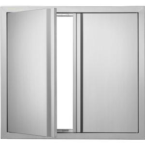 VEVOR BBQ Double Outdoor Kitchen Door, 26W x 24H Inch, Stainless Steel Flush Mount, Vertical Wall Door with Recessed Handles, for Grilling Station