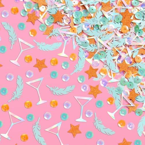 2PACK xo, Fetti Showgirl Confetti  | Bachelorette, Bridal Shower, Party Decorations, Sequins, Vegas, Teal Orange,