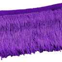 Luomorgo 10 Yards Chainette Fringe Trim 4" Wide - Polyester Tassel for Sewing, Latin Dresses & Lamp Shades | DIY Craft Decor (Purple)