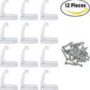 Camp'N White RV Storage Door Latch 12-Pack - Sturdy Spring Clip & Mounting Hardware for RV Campers - Perfect RV Compartment Door Latch Solution for Secure and Convenient Storage