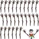 2 x 100Pcs Mini Christmas Snowman Hand, Mini Twigs Deer Antlers Shaped Tree Branches Snowman Crafts Kit for Winter Decorations