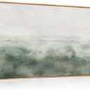 BICERE Large Abstract Grey Green Framed Canvas Wall Art,Watercolor Neutral White Wall Decor,Modern Pastel Wall Painting,Illustrations Artwork for Living Room,Bedroom,Dining Room,Office- 20"x40"x1