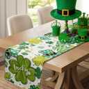 St Patrick's Day Table Runner Linen Farmhouse Country Table Runners 72 Inches Long for Dining Table Decor, Kitchen,Party (13"x71")