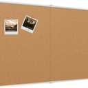 VIZ-PRO Large Cork Bulletin Board/Foldable Noticeboard, 48 X 48 Inches, Silver Aluminium Frame