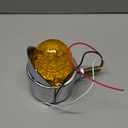 Amber Single Face 17 LED Watermelon Turn Signal Pedestal Lights w/Visor, Semi Truck Chrome Auxiliary Waterproof Reflector LED Lights for Freightliner Peterbilt Kenworth Mack Western Star