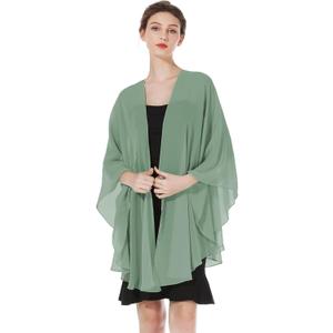 Summer Shawls and Wraps for Women Evening Dresses Bridal Wedding Lightweight Party Travel Chiffon Scarf (Dusty Sage)