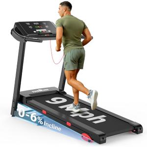 THERUN Running Treadmill with Incline, Foldable Treadmills, Manual Incline Adjustment, 3.0HP Treadmill for Indoor Fitness Workouts