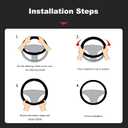 Ergocar Round Shape Carbon Fiber & Microfiber PU Leather Steering Wheel Cover Anti-Slip Car Steering Wheel Protector Breathable Sweat Absorbent Sport for Diameter 38cm15"-Black