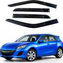 IG Window Visors Fit for 2010-2013 Mazda 3 Hatchback, Out-Channel Rain Guards Vent Wind Deflectors 4PC, Car Accessories for 10-13 Mazda 3 Hatchback (Excludes Sedan)