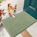 OLANLY Dog Door Mat for Muddy Paws 24x16, Ultra Absorbent Chenille Mud Doormat, Non-Slip Washable and Dirt Trapping Doormat for Indoor Entryway, Quick-Dry Indoor Pet Bed Mats for Dogs, Sage Green