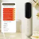 mini Hair Straightener, 2026 Cordless Hair Straightener Brush,Portable Straightener Brushs for Travel, with LCD Temperature DisplayFast Heating Cordless Mini Hair Brushs Styling Tools (Light Yellow)